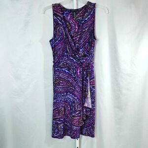 Ralph Laren Paisley Purple Sleeveless Dress Size Medium